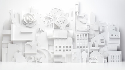 white paper layout city background abstraction flat.