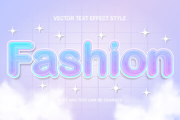 fashion beauty typography editable text effect style lettering template cute kawaii background