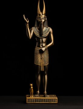 A statue of an egyptian god Anubis. Digital image.