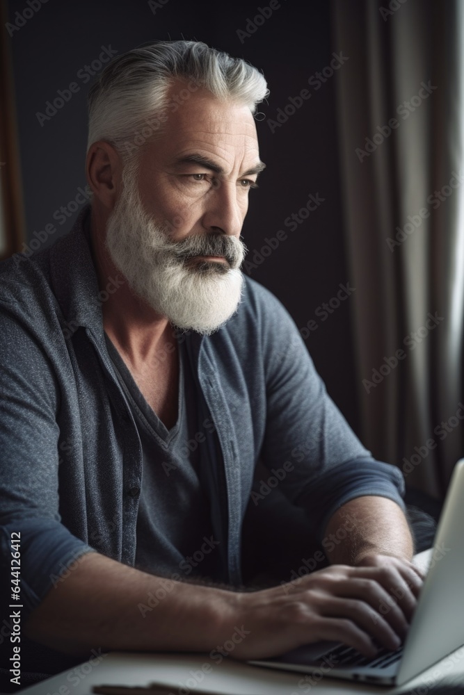 Canvas Prints shot of a mature man using his laptop at home