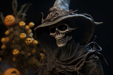 Samhain figure creature wicca occult halloween masks - obrazy, fototapety, plakaty