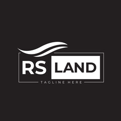New Company Logo for land service. Illustration of a black-and-white label