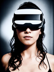 a young woman wearing vr headset