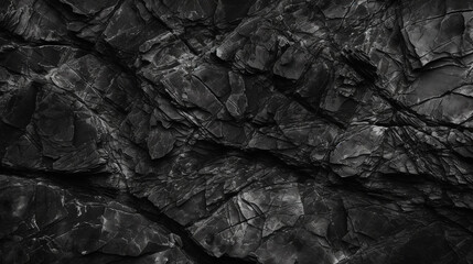 Close-up of a cracked granite texture in black and white, offering a rough and rugged surface for design.