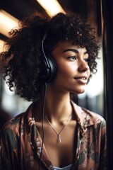 shot of a beautiful young woman listening to music on her phone