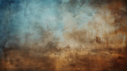 Abstract classic wall with weathered grunge texture, Weathered blue wall with abstract pattern, rough texture, and rusty, stained metal. - obrazy, fototapety, plakaty