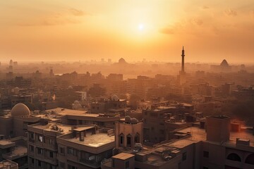  Cairo Egypt centrum city in sunset 