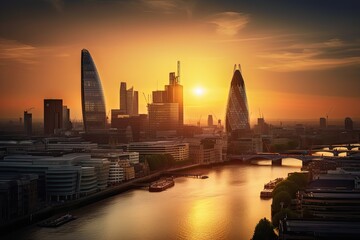  London United Kingdom centrum city in sunset 