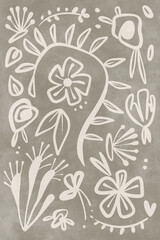 Printable wall art poster print. Hand drawn minimalism design for scandinavian interior. 