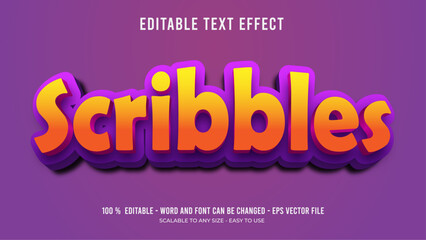 Obraz premium scribbles editable text effect