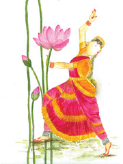 girl with a bouquet of flowers. 