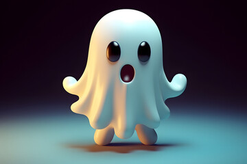 3d cute ghost Made with Generative AI