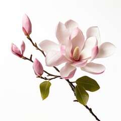 Obraz premium Photo of Magnolia Flower isolated on a white background