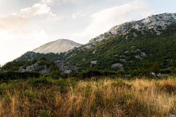 Albanian mountain Alps. Mountain landscape, picturesque mountain view in the summer, large panorama
