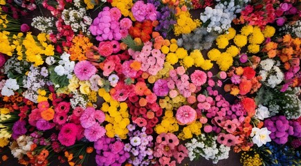 Fototapeta na wymiar field of flowers, flowers in the field, colored flowers under the sky, colored flowers, flowers field