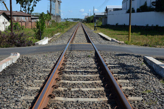 railroad tracks in the countryside
