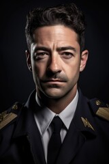 Obraz premium head and shoulders portrait of a handsome male pilot