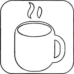 Tea mug icon for decoration and design.