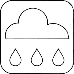 Cloud and rain icon for decoration and design.