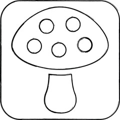 Mushroom icon for decoration and design.