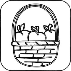 
Apples basket icon for decoration and design.