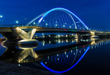 Lowry Ave. bridge at night , Minneapolis, Minnesota.