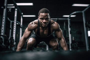 Fototapeta na wymiar shot of a man exercising at the gym