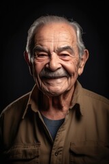 Fototapeta premium senior man, portrait and smile in studio with happiness after retirement