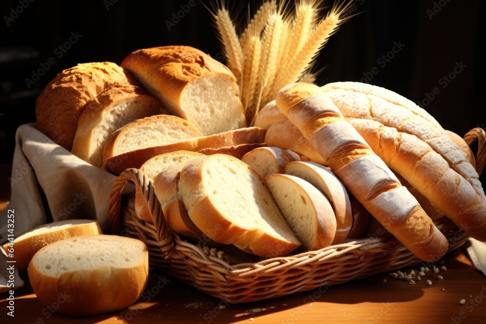 Poster Composition of different types of bread.
