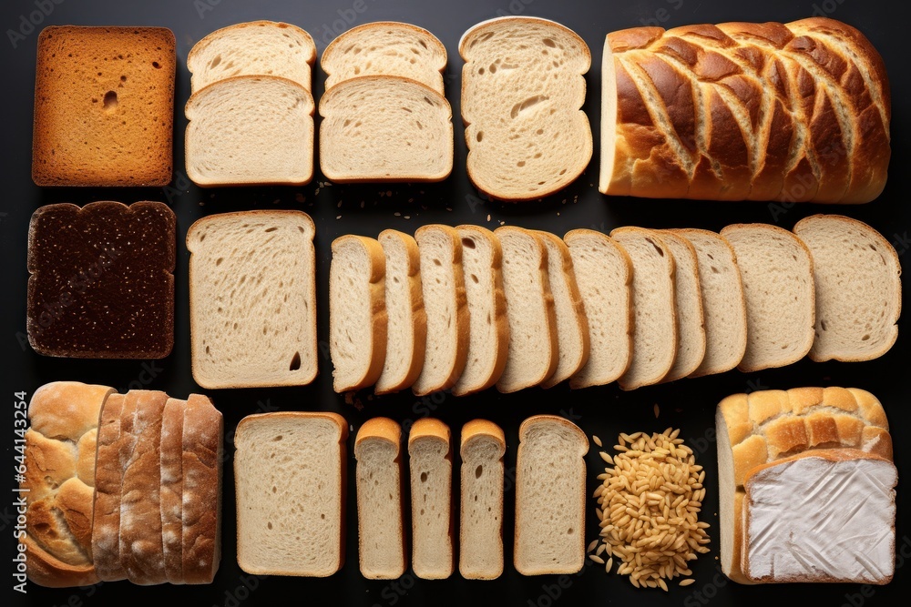 Poster composition of different types of bread.