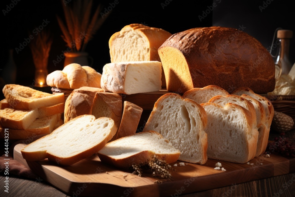 Poster Composition of different types of bread.
