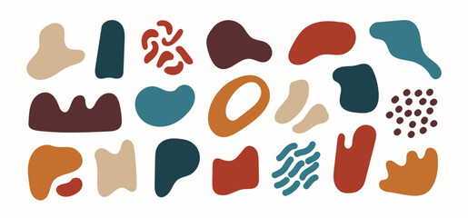 Set of abstract organic shape. hand drawn doodle art. vector blob
