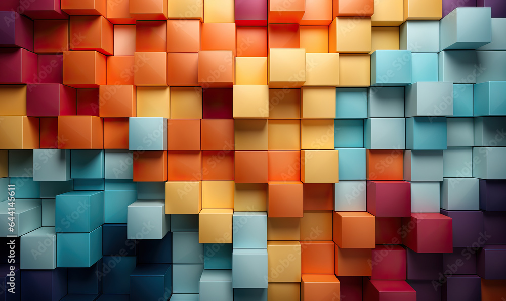 Aufkleber abstract texture background from colored geometric shapes.