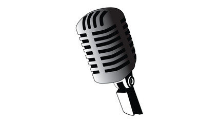 Fototapeta premium Vector illustration of isolated retro, vintage microphone. 