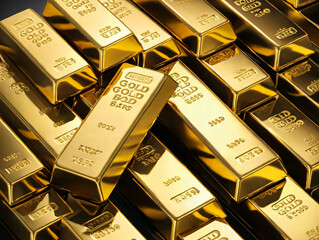 A Pile Of Gold Bars Stacked On Top Of Each Other