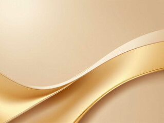 A Close Up Of A Gold Ribbon On A Beige Background