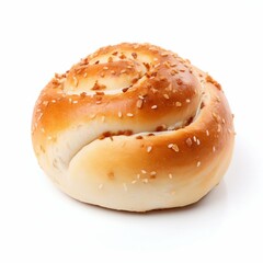 Bread Roll Baked Good Pastry Isolated on White Background. Generative ai