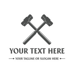 Big Hammer for Mining, Smith, Blacksmith, Metalwork, Repair, Carpenter, Carpentry, and Builder Tools. Illustration