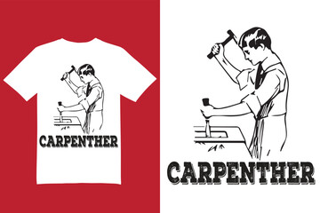 Carpenter t shirt design, t shirt design. vintage t shirt