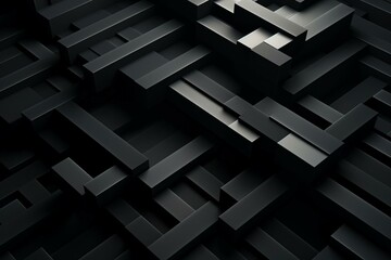 Abstract dark background with geometric pattern. Three-dimensional rendering. Generative AI