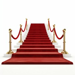 Red Carpet Isolated on White. Generative ai