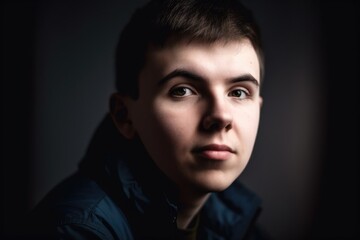 Obraz premium portrait of a handsome young man with autism