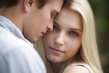 a cropped shot of a young couple embracing