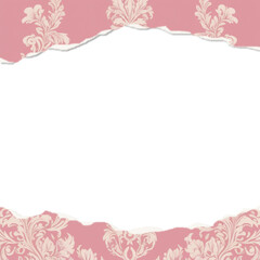 Obraz premium pink and cream torn wallpaper border