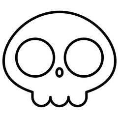 Cute skull bone halloween cartoon outline