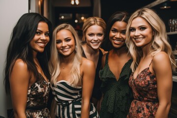 Fototapeta premium a group of beautiful women having a great time at an event