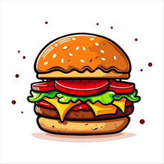 Burger cartoon illustration