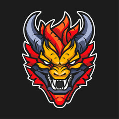 Dragon Esport Mascot Illustration