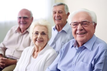 Fototapeta premium portrait of a group of happy senior people sitting together at an office