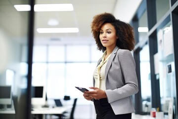 shot of a young woman using a digital tablet in an office at work
